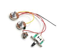 Chitarra elettrica Cablaggio Cablaggio Per Chitarra 3 Pickup Precablato Con Potenziometri Grandi A500K B500K Interruttore A 5 Vie 1 Volume 1 Tono Nero-Bianco (Color : Black)