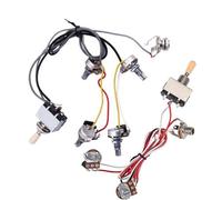 Chitarra elettrica Cablaggio Cablaggio Per Chitarra Da 2 Pezzi: 1 Interruttore A Levetta A 3 Vie 2-500K 1V1T 500K Per Chitarra Elettrica 1 Pezzo Precablato 2 Volumi 2