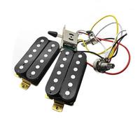 Chitarra elettrica Cablaggio Cablaggio Pickup Per Chitarra Elettrica Interruttore A 5 Vie Precablato 2T1V Pickup Multitipo Per Chitarra Elettrica ST Nero-Bianco (Color : HH Black)