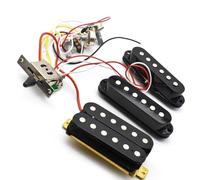 Chitarra elettrica Cablaggio Cablaggio Pickup Per Chitarra Elettrica Interruttore A 5 Vie Precablato 2T1V Pickup Multitipo Per Chitarra Elettrica ST Nero-Bianco (Color : SSH Black)