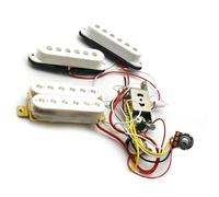 Chitarra elettrica Cablaggio Cablaggio Pickup Per Chitarra Elettrica Interruttore A 5 Vie Precablato 2T1V Pickup Multitipo Per Chitarra Elettrica ST Nero-Bianco (Color : SSH White)