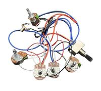 Chitarra elettrica Cablaggio Kit Cablaggio Per Chitarra Elettrica 2V2T Interruttore A 3 Vie Per Chitarra Parti Per Chitarra Elettrica (Color : Black Cap)