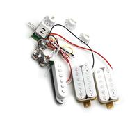 Chitarra elettrica Cablaggio Pickup Humbucker Per Chitarra HSH Con Interruttore A 5 Vie Potenziometro 500K Cablaggio 2T1V Precablato Nero/bianco/giallo (Color : White)