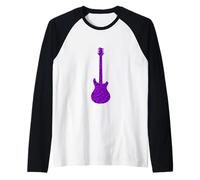 Chitarra elettrica con Stampa Leopardata Viola Maglia con Maniche Raglan