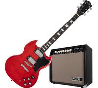 Rocktile Pro S-Red Chitarra Elettrica Heritage Cherry Set Amplificatore