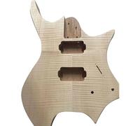 Chitarra Elettrica Fai Da Te A 6 Corde Senza Paletta, Corpo In Mogano Grezzo Impiallacciatura In Acero Fiammato