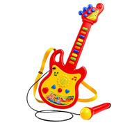 Chitarra Elettrica Giocattolo Bambini con Microfono Amplificato Effetti Luminosi Tracolla Melodie Preregistrate Chitarra Rock Elettronica cm 45 Chitarre Giocattolo Bambini Chitarre con Suoni Rock (A)