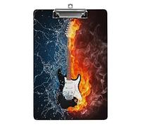 Chitarra elettrica in fuoco e acqua Appunti formato A4 Divertente lavoro estetico Studiare Lettera Lavagna per appunti standard 12,5×8,5 in faesite per l'aula scolastica Bambini che scrivono disegni