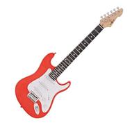 Chitarra elettrica LA 3/4 di Gear4music, Rosso | Per Giovani Suonatori, Design Confortevole e Facile da Usare, Controlli Intuitivi per Esplorare i Generi, Custodia Inclusa