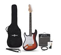 Chitarra Elettrica LA per Mancini + Pacchetto con Amplificatore Sunburst | Corpo Leggero e Comodo per Mancini Principianti, Ampli Portatile con EQ 2 Bande, Corde e Accordatore Inclusi
