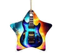 Chitarra elettrica magica di Natale ornamenti in ceramica decorazione per camera casa, regali, fattoria albero di Natale Haning