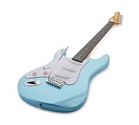 Chitarra elettrica mancina Dimensione completa + tracolla, borsa, plettri, cavo, blu metallizzato