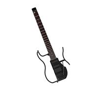 Chitarra Elettrica Nera A 24 Tasti Pieghevole Portatile Da Viaggio Senza Testa Con Shaker Singolo Con Pickup Attivo Chitarra Elettrica da Viaggio Senza Testa