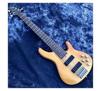 Chitarra Elettrica Per Pratica Set Circuito Amplificatore Per Basso Elettrico A Sei Rotori Color Legno Originale Pickup Attivo Dedicato Alle Prestazioni(Brown)