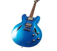 Chitarra elettrica personalizzata, full Hollow, blu argento, accessori, buon suono