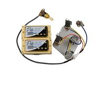 Chitarra elettrica Pickup Zebra Humbucker Pickups Alnico 5 Probucker Push/Pull Wiring Cablaggio Pickup per Chitarra elettrica per Gibson Epiphone Set di Pickup Chitarra (Color : Golden YE)