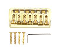 Chitarra Elettrica Ponte Corto Fisso, Ponte Corto Fisso Chitarra, 7 Corde Attraverso Corpo Design Non Tremolo Dorato