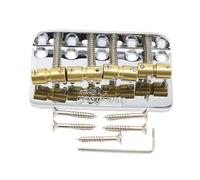 Chitarra Elettrica Ponte Per Basso A 4 Corde Sellette In Ottone Piastra In Acciaio(Silver)