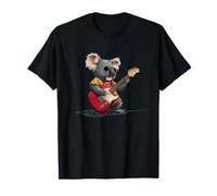 Chitarra elettrica Rossa con Divertente Costume da Koala Orso Maglietta