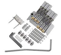 Chitarra Elettrica Senza Paletta Base In Ottone Ispessito Ponte Con Tirante Vibrato Cordiera Sotto Il Cavallo(Silver)