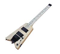 Chitarra Elettrica Senza Testa Chitarra Elettrica Naturale Senza Testa 24 Tasti Con Pickup Humbucker Tastiera In Acero Ultimi 4 Tasti Smerlati