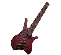 Chitarra Elettrica Senza Testa Fatta A Mano A 8 Corde Con Tasti A Forma Di Ventaglio In Acciaio Inossidabile Corpo In Legno Di Frassino Chitarra Elettrica da Viaggio Senza Testa (Color : 01)