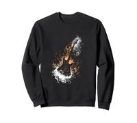 Chitarra elettrica Smoke Swirl e fiamme rock passion band Felpa
