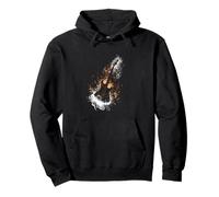Chitarra elettrica Smoke Swirl e fiamme rock passion band Felpa con Cappuccio