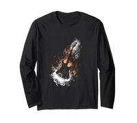 Chitarra elettrica Smoke Swirl e fiamme rock passion band Maglia a Manica