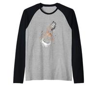 Chitarra elettrica Smoke Swirl e fiamme rock passion band Maglia con Maniche Raglan