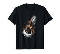 Chitarra elettrica Smoke Swirl e fiamme rock passion band Maglietta