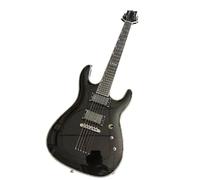 Chitarra elettrica Solid Body, moderna nera con rilegatura bianca e doppio humbucker, 6 corde full size for heavy metal (Guitarra Eléctrica)