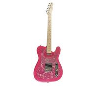Chitarra elettrica Solid Body, Pink Paisley, tastiera in acero con pickup single-coil, full size 39" for performance sul palco e registrazione in studio (Guitarra Electrica)