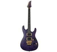 Chitarra elettrica Solid Body, viola trasparente con intarsio Tree of Life e pickup HSH, 6 corde full size for rock progressivo (Guitarra Eléctrica)