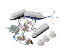 Chitarra Elettrica ST SSS Pickup Set Completo Di Circuiti Con Pickup Potenziometro 250K Circuito Di Collegamento Per Chitarra Elettrica(White)