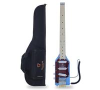 Chitarra elettrica ultra leggera Deluxe (blu satinato metallizzato) con custodia