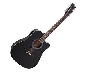 Chitarra Elettroacustica Dreadnought a 12 Corde di Gear4music, Nero