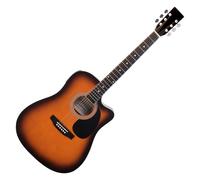 Chitarra Elettronica Acustica Folk Dreadnought Preamplificata 20 Tasti Sunburst