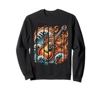 Chitarra Fire Waves Chitarrista Acustico Rocker Uomini Donne Bambini Felpa