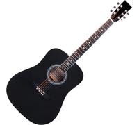 Chitarra Folk Dreadnought Western Acustica Principianti 20 Tasti 6 Corde Nera