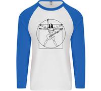 Chitarra Frank Zappa Vitruvian Uomo Chitarrista Uomo L/S Baseball T-Shirt