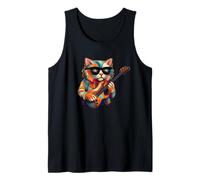 Chitarra Gatto Che Suona la Chitarra Rock And Roll Canotta