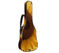 Chitarra Gig Bag Impermeabile Cerniera Morbida Chitarra Zaino, Basso Acustico & Classica Folk Chitarra Elettrica Borsa Girasole Helianthus Blossom Bloom Fiori