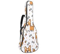 Chitarra Gig Bag Impermeabile Cerniera Morbida Chitarra Zaino, Basso Acustico & Classica Folk Chitarra Elettrica Borsa Carino Corgi Dog Pattern