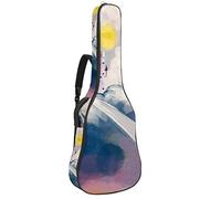 Chitarra Gig Bag Impermeabile Cerniera Morbida Chitarra Zaino, Basso Acustico & Classica Folk Chitarra Elettrica Borsa Watecolor Pittura Castello