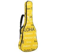 Chitarra Gig Bag Impermeabile Cerniera Morbida Chitarra Zaino, Basso Acustico & Classica Folk Chitarra Elettrica Borsa Ciao Parole Lingue Differenti