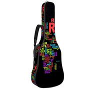 Chitarra Gig Bag Impermeabile Cerniera Morbida Chitarra Zaino, Basso Acustico & Classica Folk Chitarra Elettrica Borsa Nero Mappa Del Mondo Russia Canada