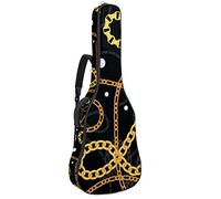 Chitarra Gig Bag Impermeabile Cerniera Morbida Chitarra Zaino, Basso Acustico & Classica Folk Chitarra Elettrica Borsa Catena Dorata Stampa