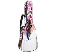 Chitarra Gig Bag Impermeabile Cerniera Morbida Chitarra Zaino, Basso Acustico & Classica Folk Chitarra Elettrica Borsa Acquerello Magnolia Flowe Piuma
