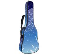 Chitarra Gig Bag Impermeabile Cerniera Morbida Chitarra Zaino, Basso Acustico & Classica Folk Chitarra Elettrica Borsa Giappone Via Lattea E Bambù Lasciare Blu